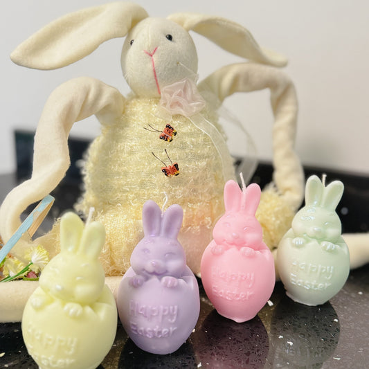 Vela Huevo con Conejo Decorativa | Aroma a Peonías | Spring Glow 2026