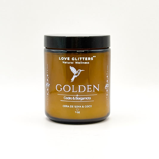 Vela Aromática Golden | Cedro & Bergamota | 7 oz
