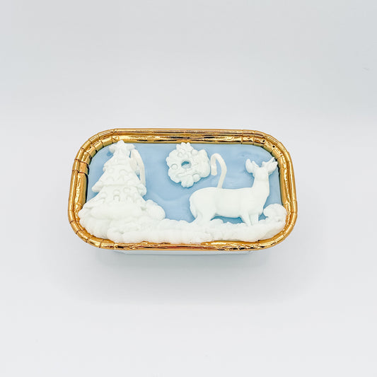 Blue Christmas Candle