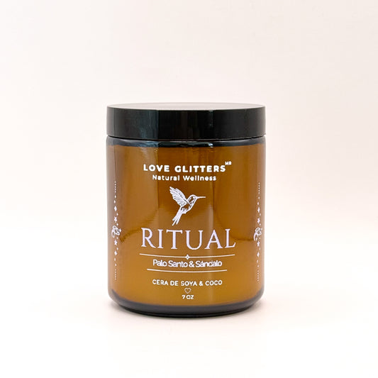 Vela Aromática Ritual | Palo Santo & Sándalo | 7 oz